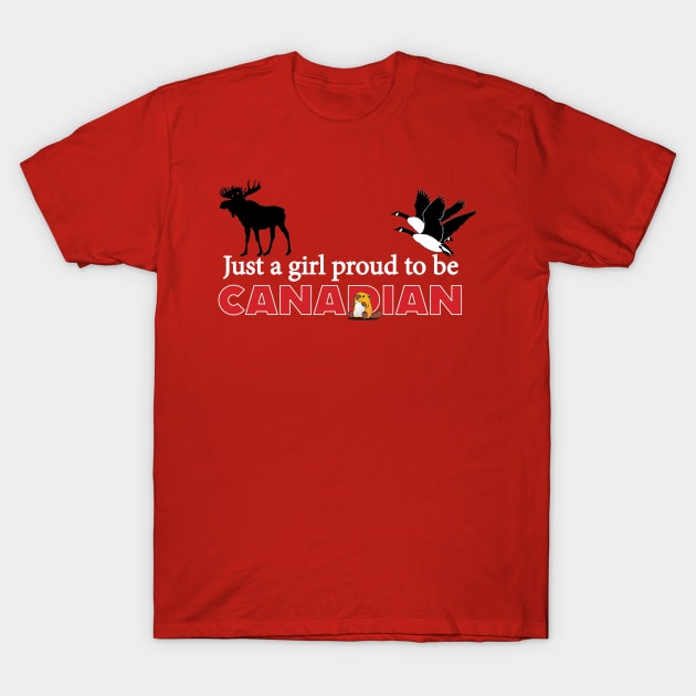 Proud Canadian Girl T-Shirt by Whitty Art